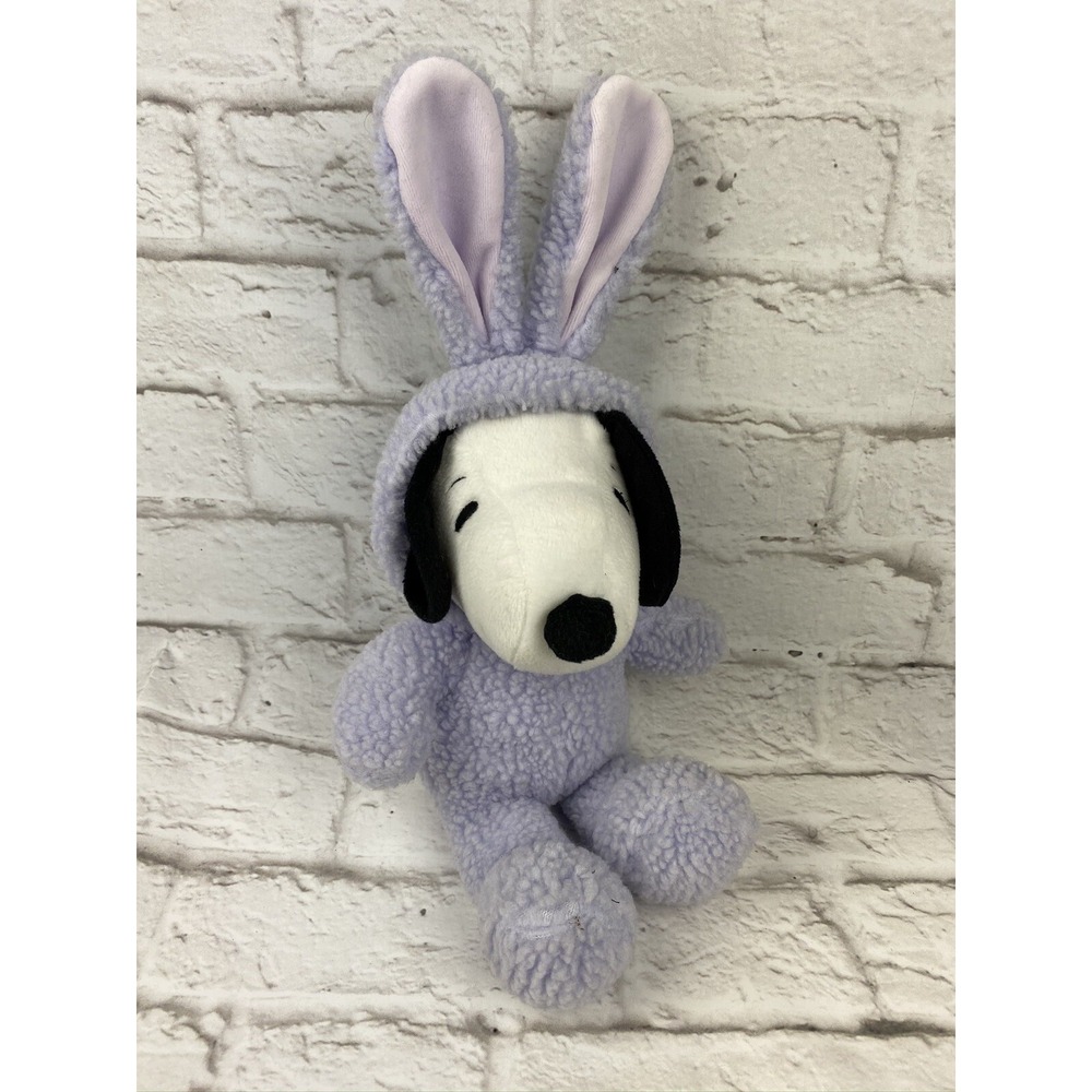 Hallmark Peanuts Gang 10" Snoopy Dog Plush Purple Sherpa Easter Bunny Costume